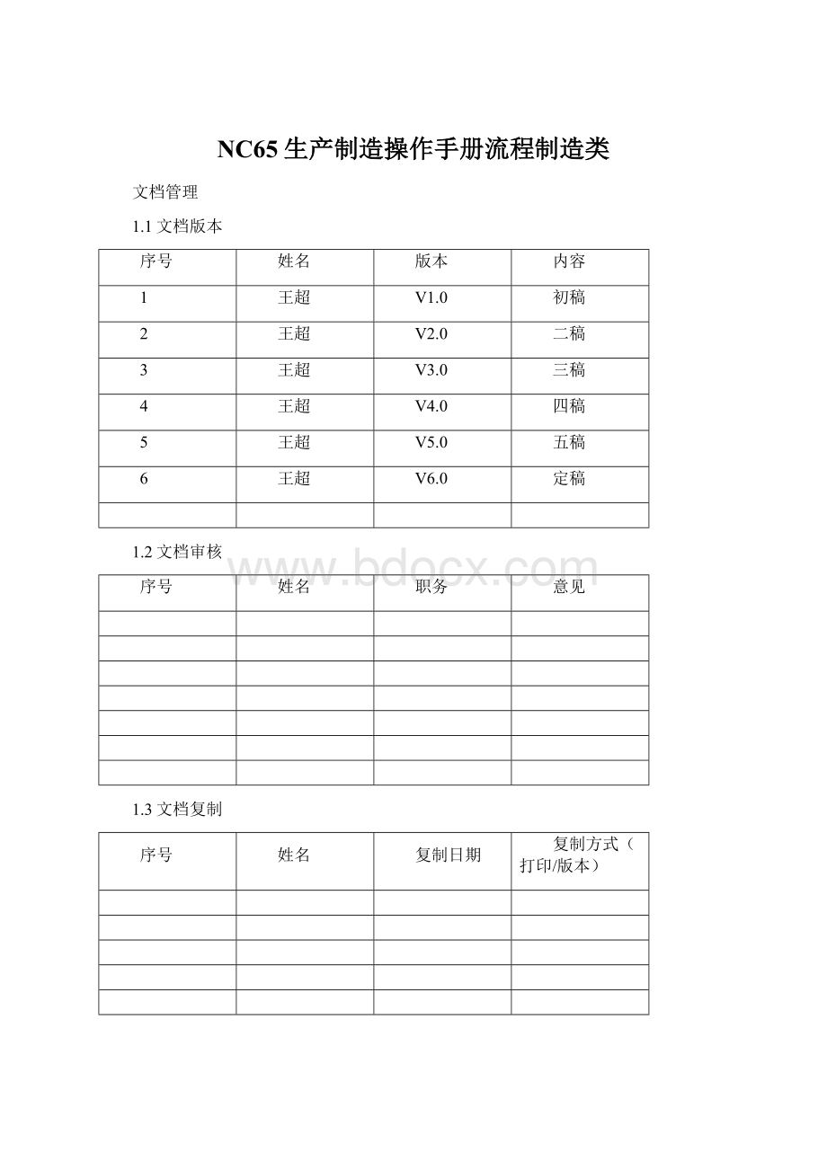 NC65生产制造操作手册流程制造类Word文档下载推荐.docx_第1页