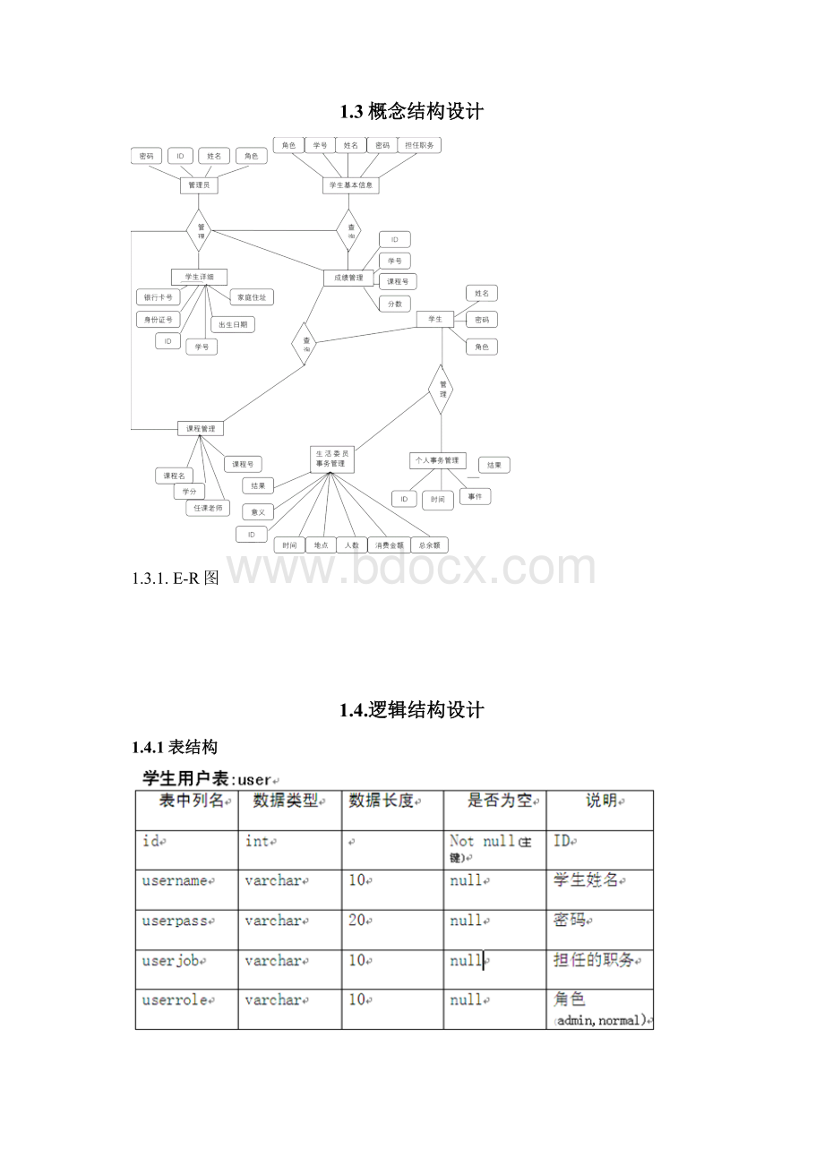 数据库课程设计班级事务管理系统Word下载.docx_第3页