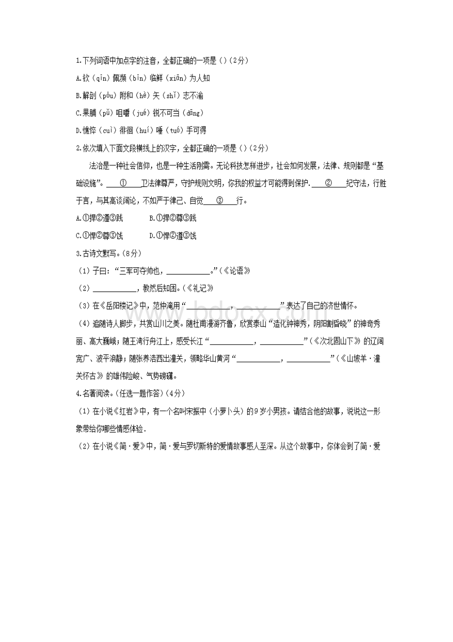 河南中考语文试题.docx_第2页