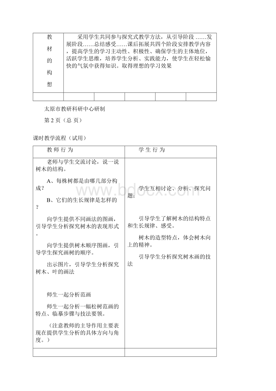 最新湘教版美术八年级上册第二课《苍松翠柏》教案doc.docx_第3页