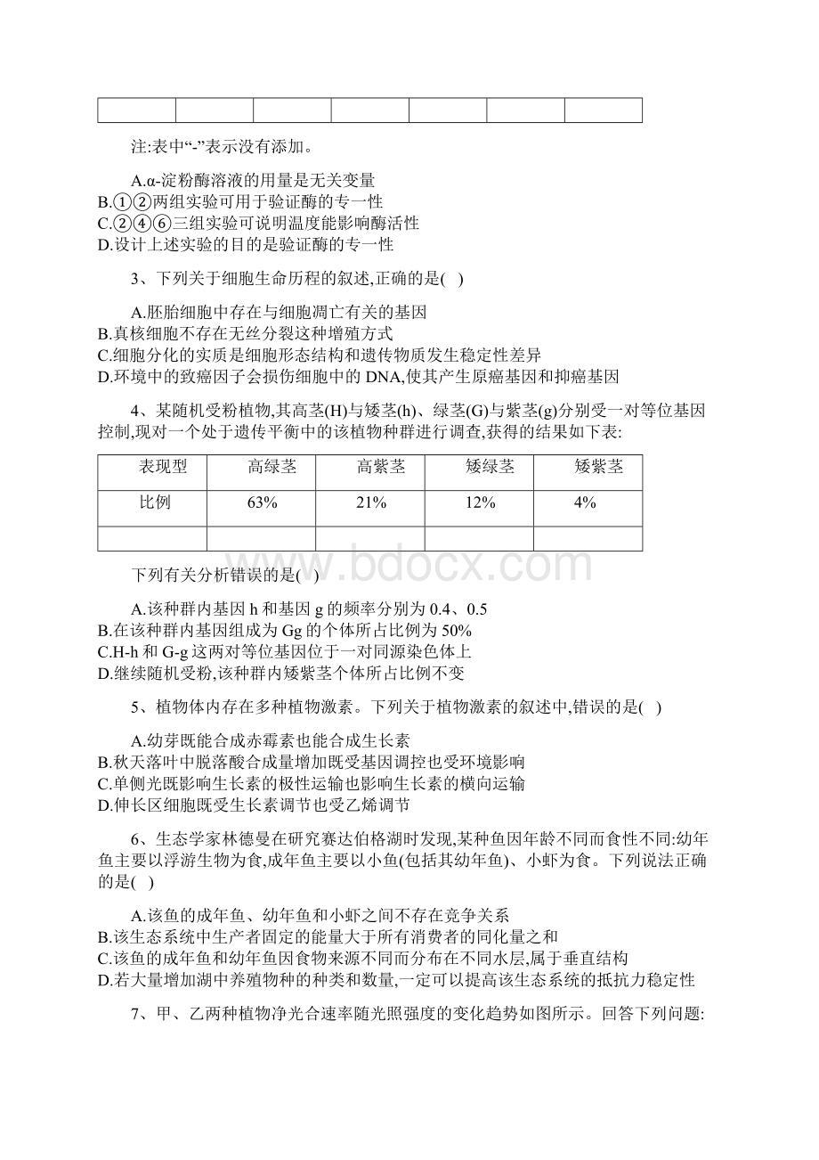 高考全国卷金优生物模拟卷一.docx_第2页