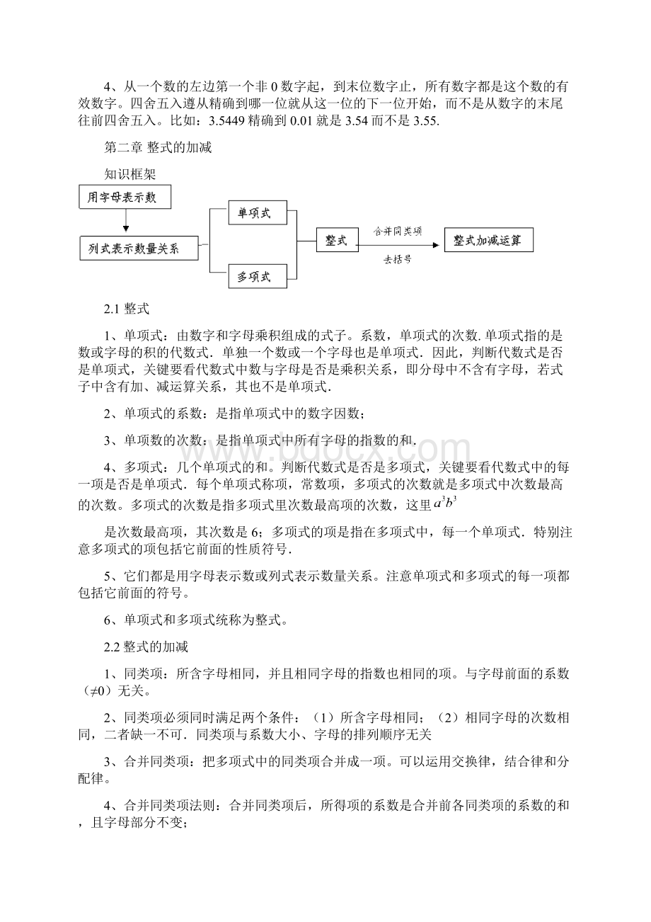 人教版七年级数学上册总复习知识点汇总及练习文档格式.docx_第3页