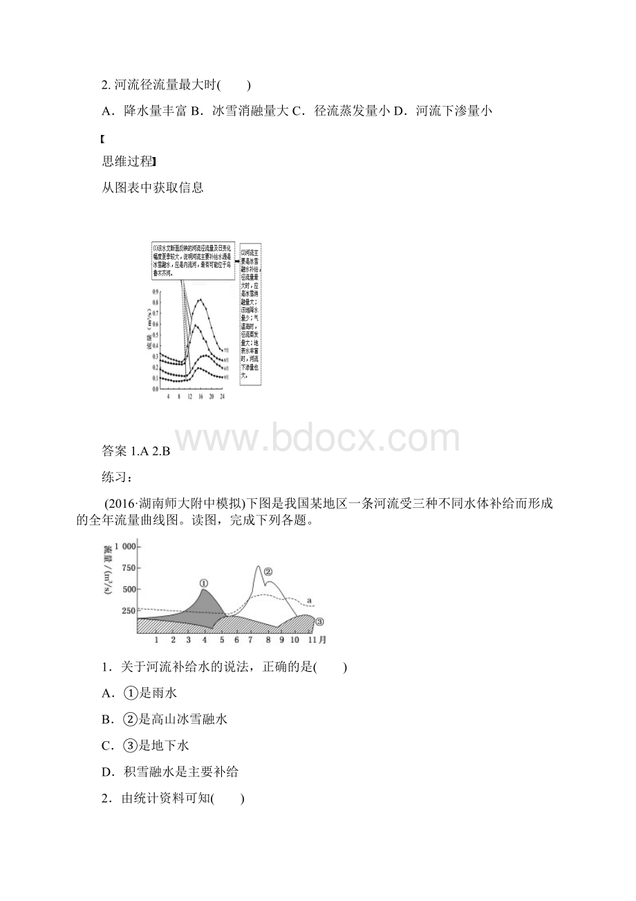 高考地理专题复习如何判读河流流量过程线图Word格式.docx_第3页