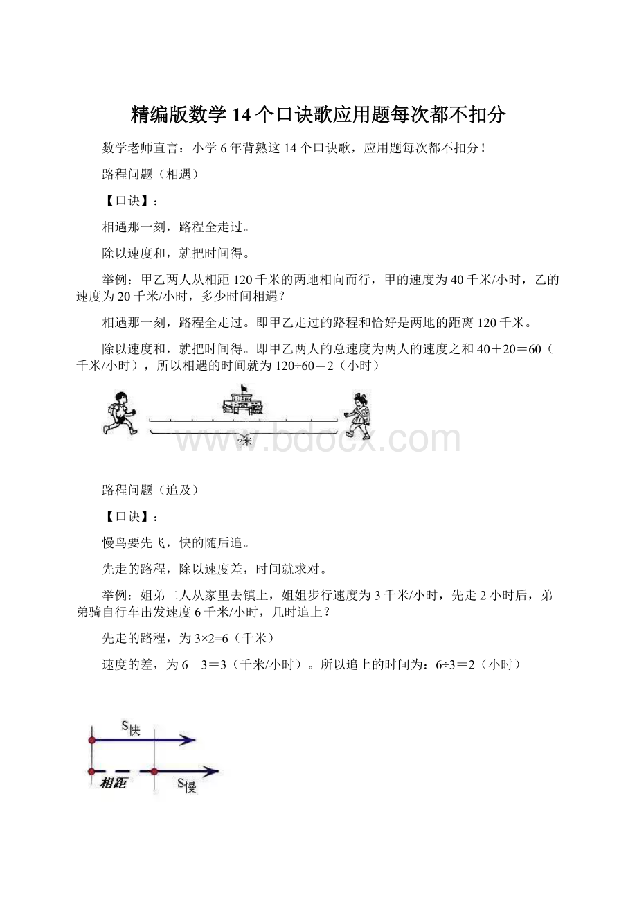 精编版数学14个口诀歌应用题每次都不扣分Word格式文档下载.docx_第1页