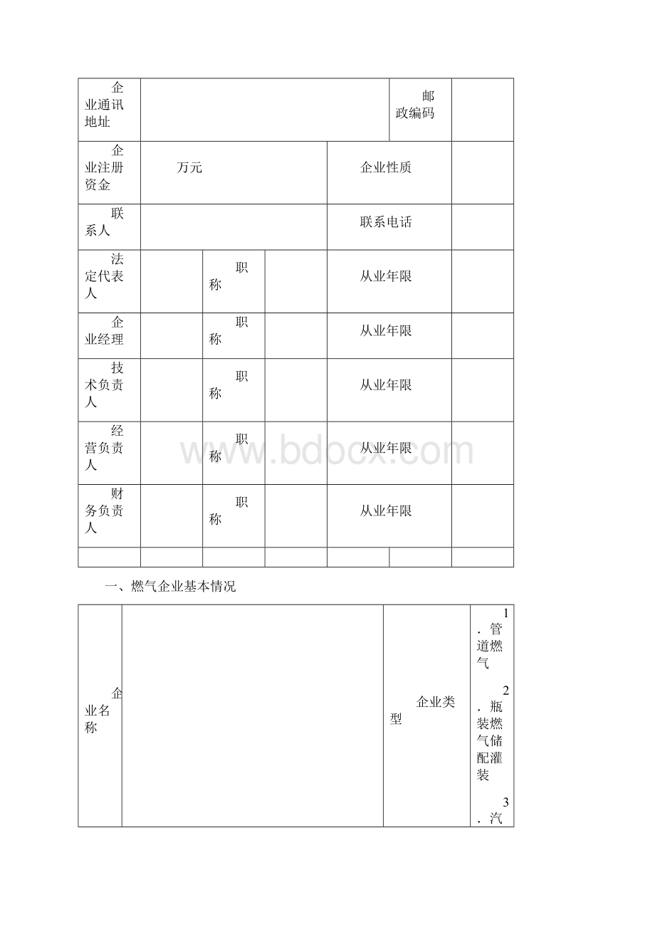 办公表格《燃气经营许可证申请表》.docx_第2页