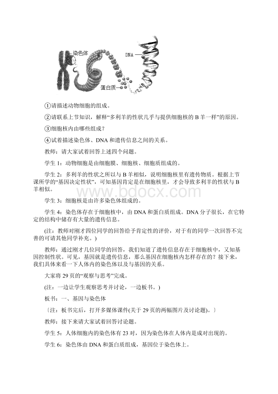 基因在亲子代间的传递示范教案.docx_第3页