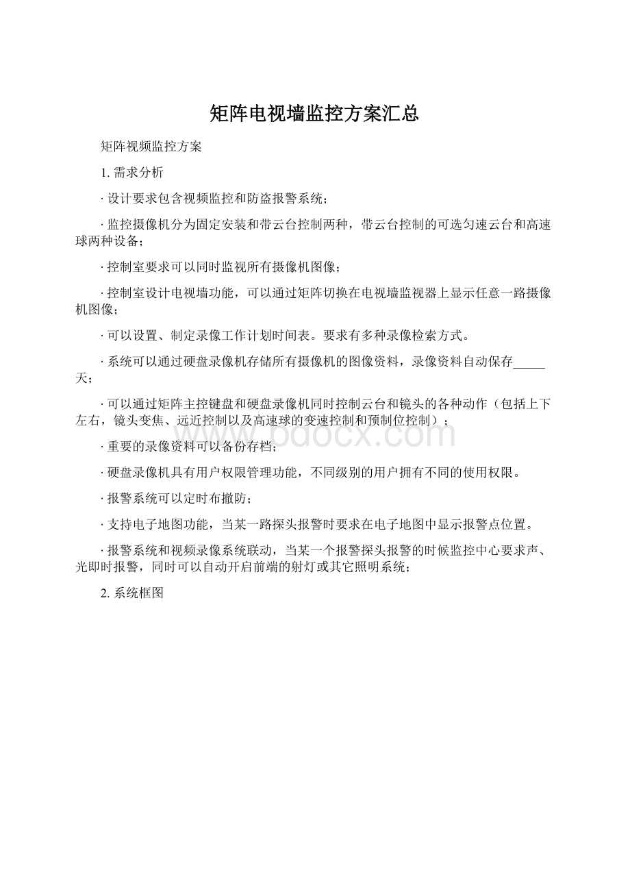 矩阵电视墙监控方案汇总.docx_第1页