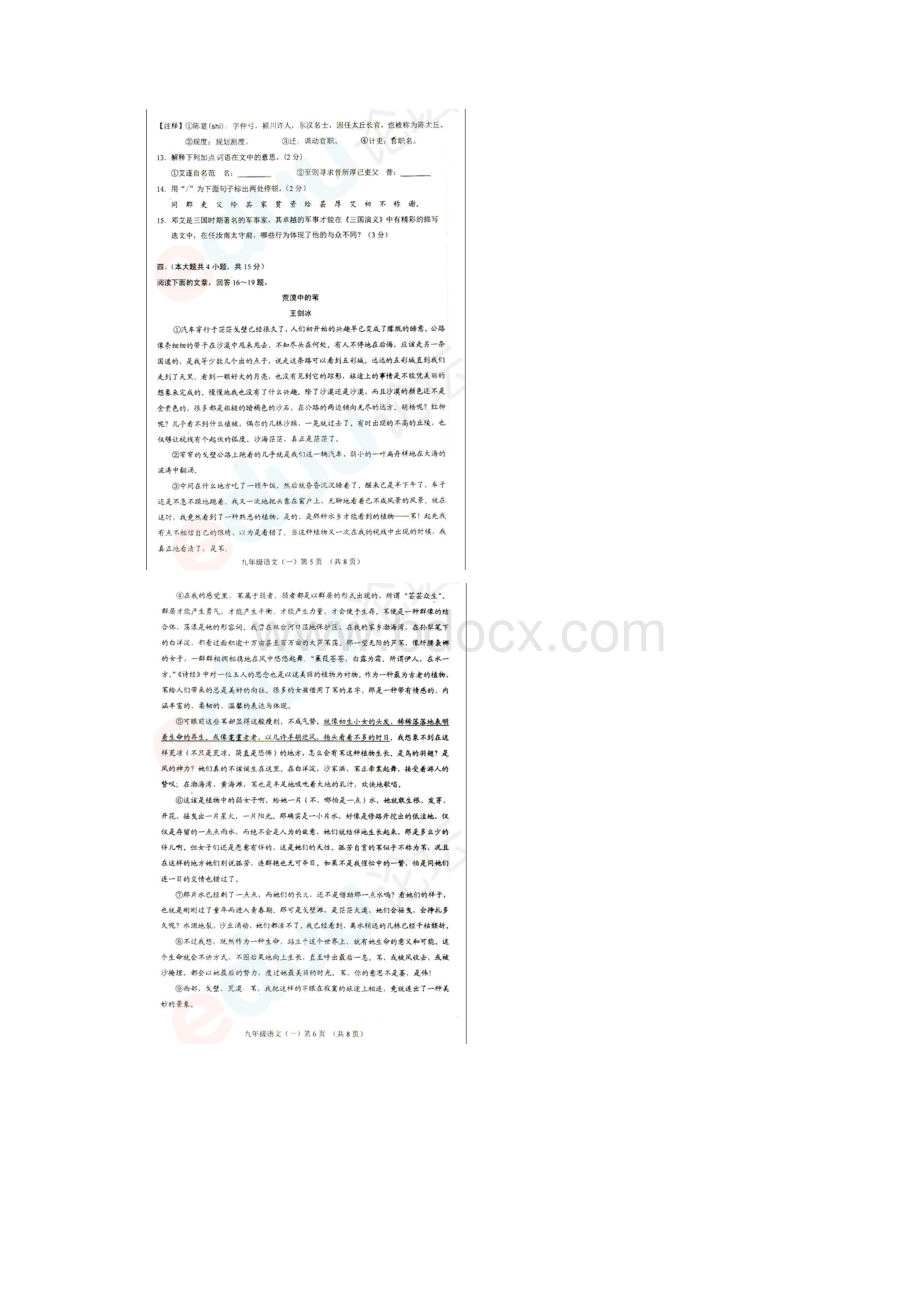 天津市河北区中考模拟语文.docx_第3页