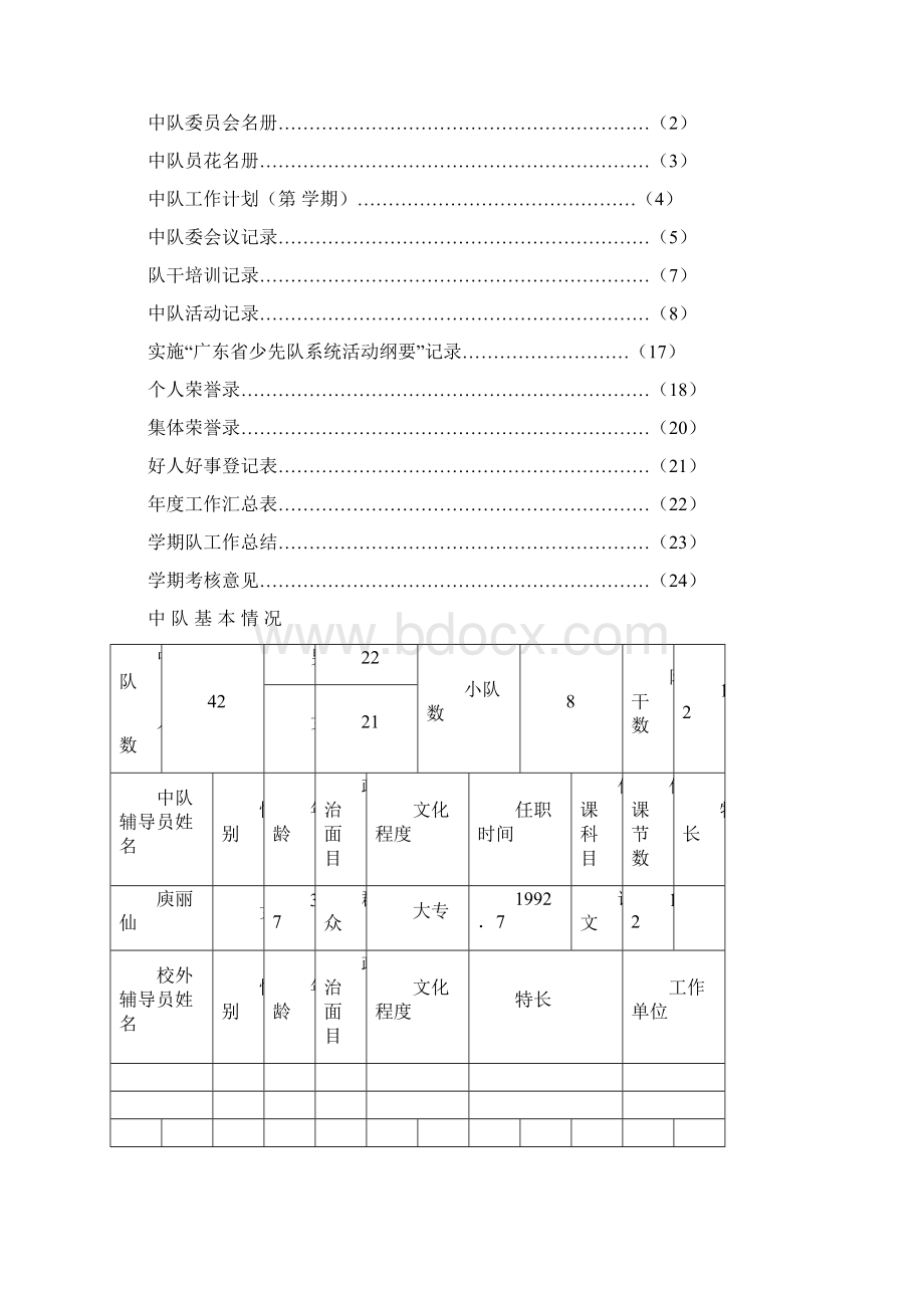 0910学年度四年级第二学期中队手册庾Word格式.docx_第2页