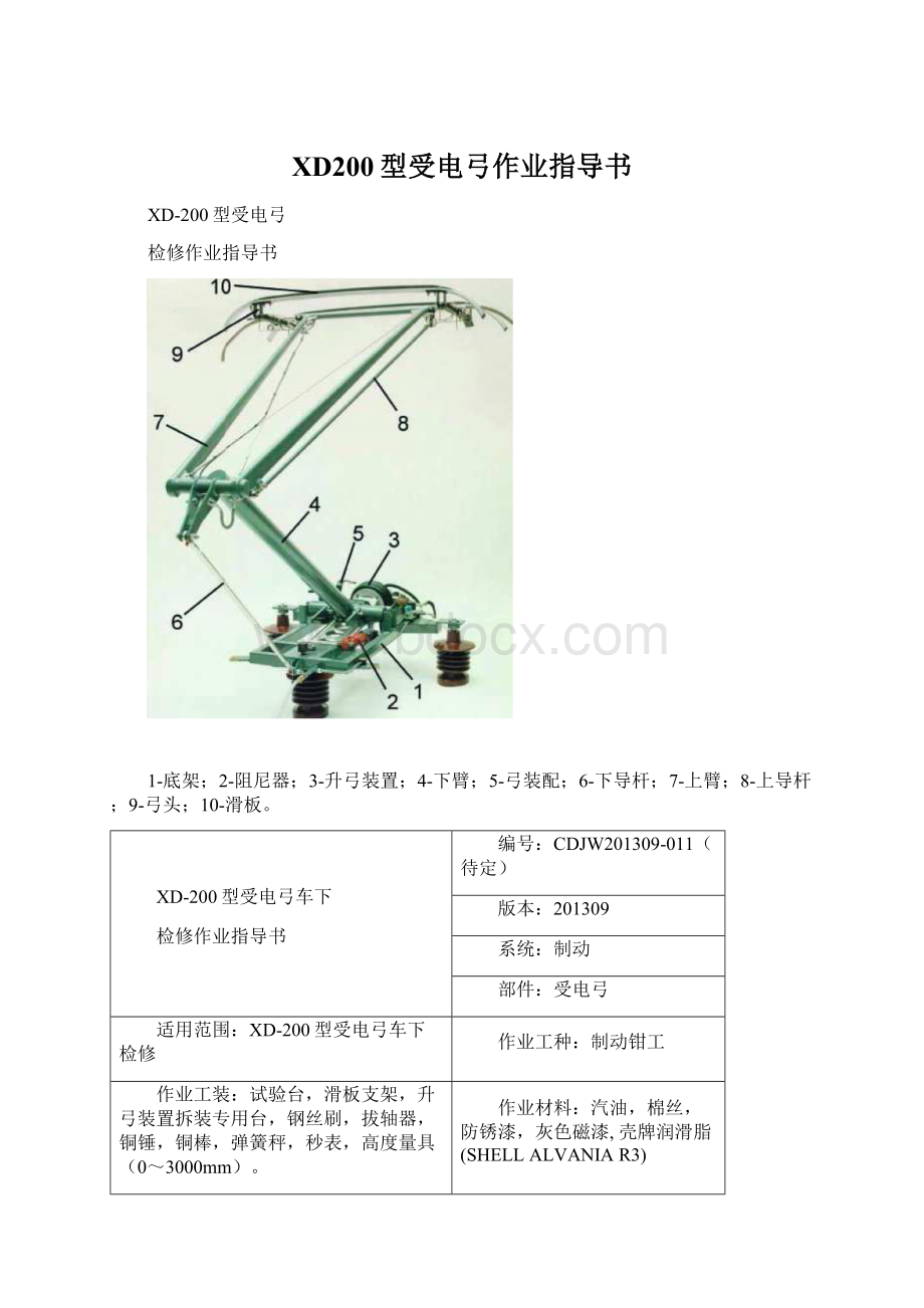 XD200型受电弓作业指导书.docx_第1页