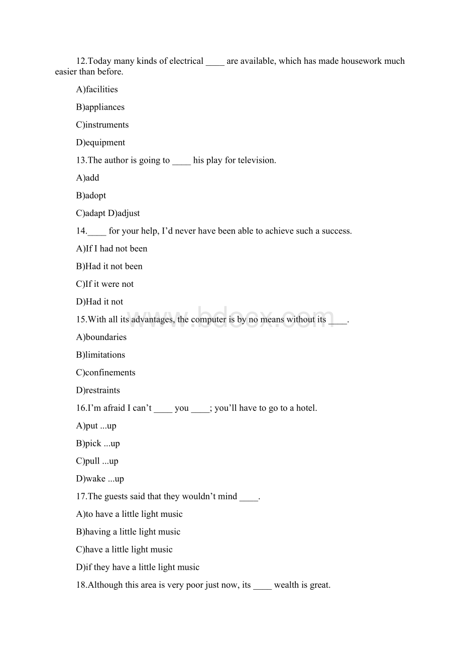 英语专业四级语法考试题和答案3.docx_第3页