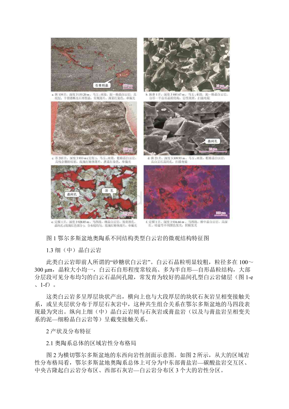 鄂尔多斯盆地奥陶系白云岩成因及白云岩储层发育特征.docx_第3页