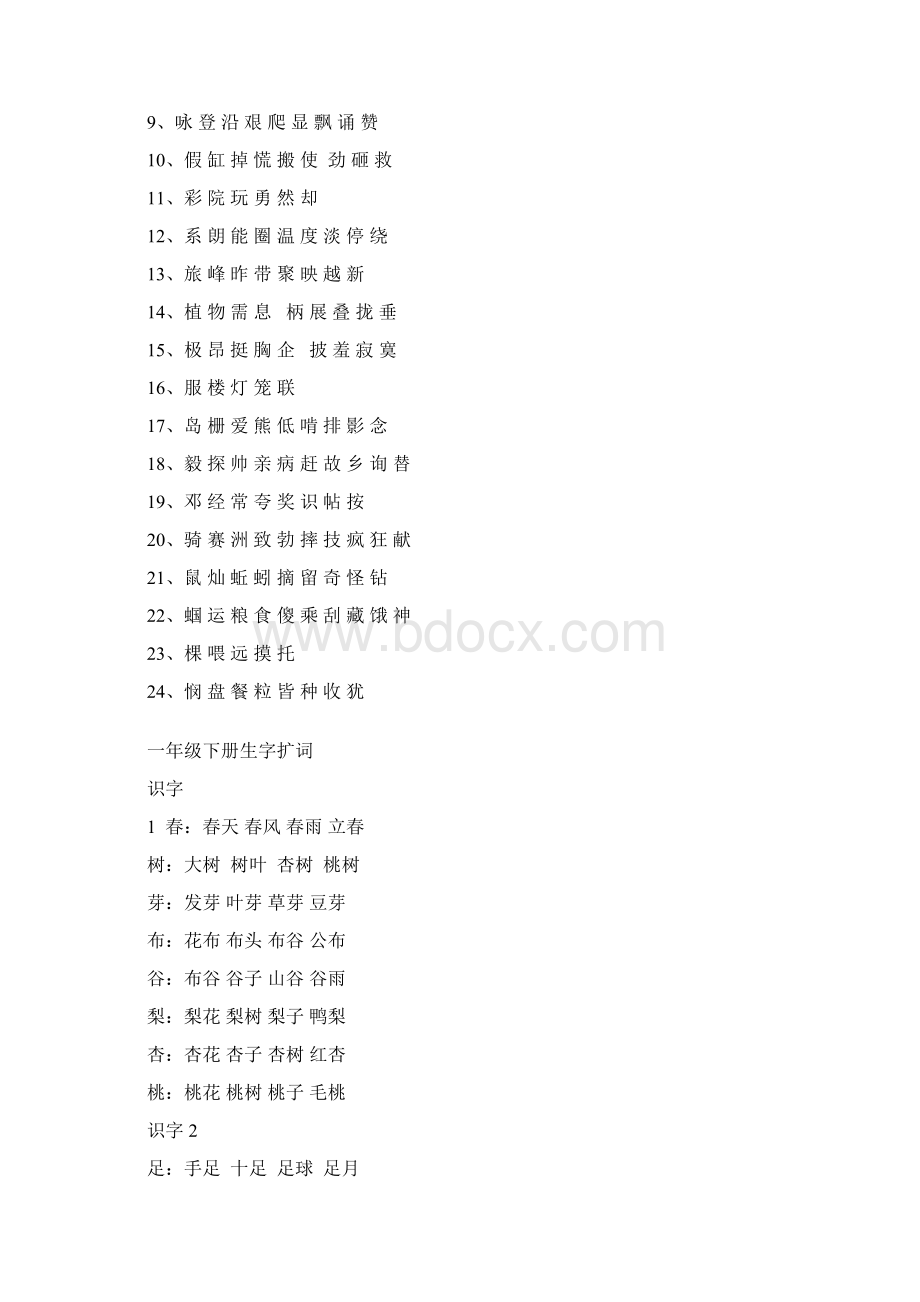 新苏教版一年级语文下册一二类生字及扩词.docx_第3页