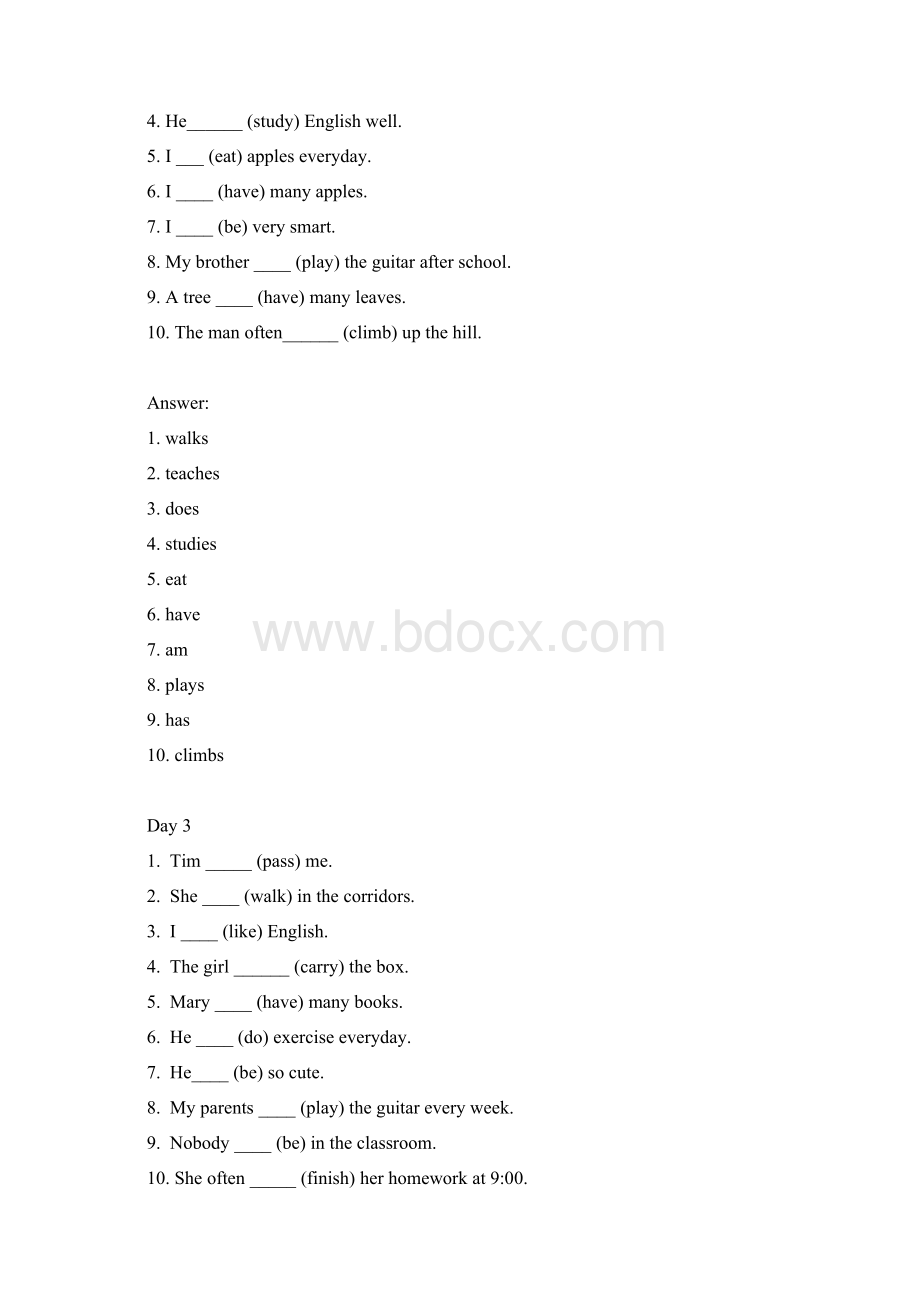 第三人称单数动词变化规则练习题Word文档下载推荐.docx_第2页