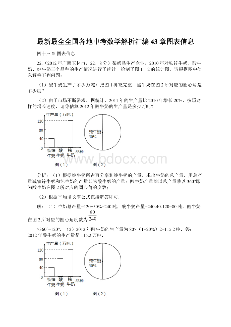 最新最全全国各地中考数学解析汇编43章图表信息.docx