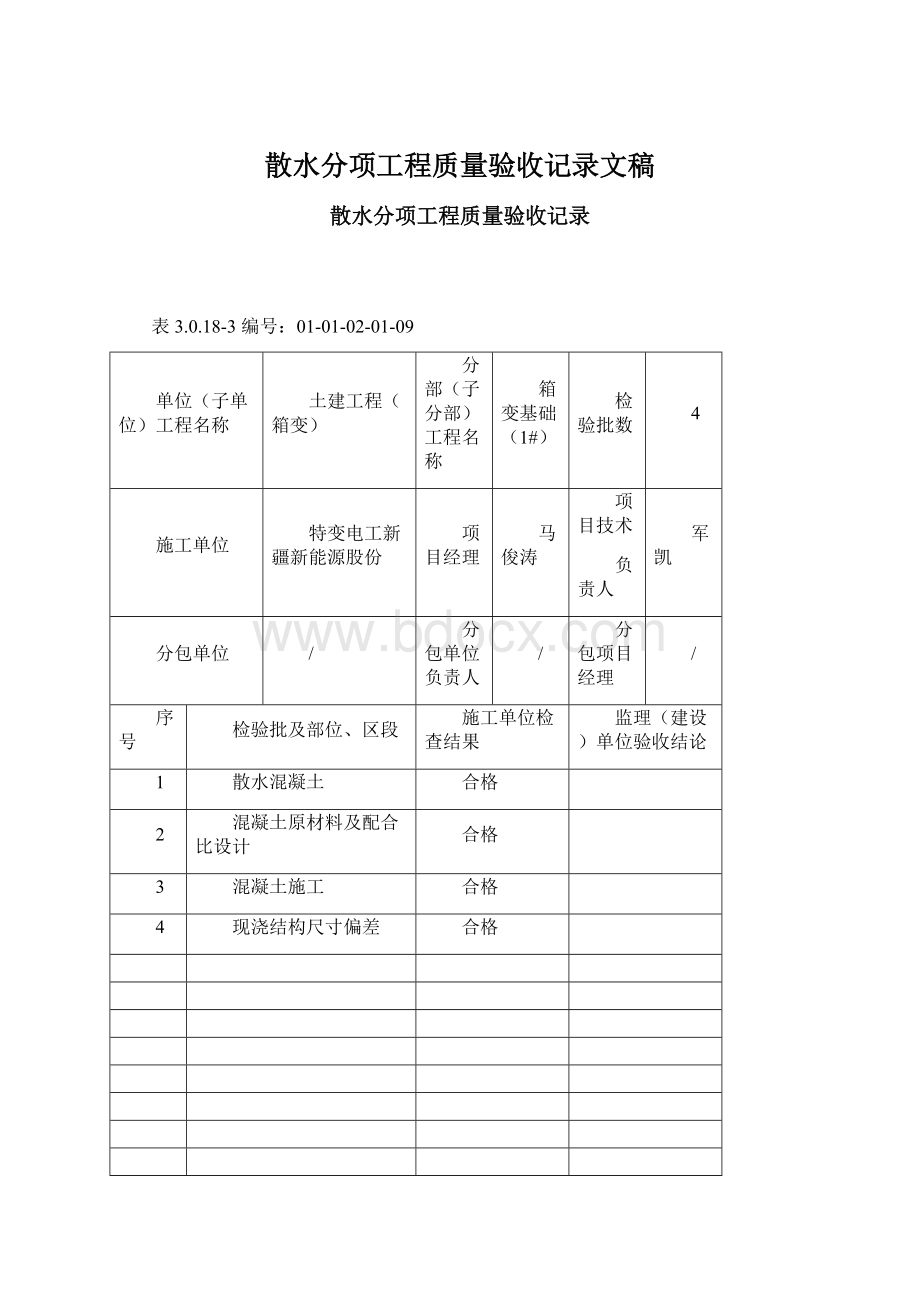 散水分项工程质量验收记录文稿Word格式.docx