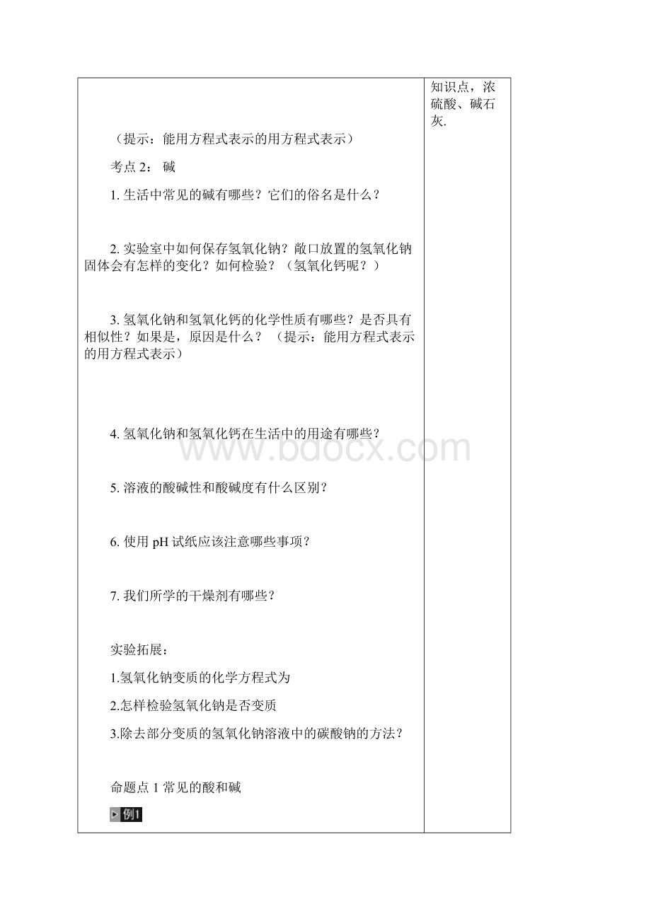 人教版化学九年级一轮复习酸和碱复习教案.docx_第2页