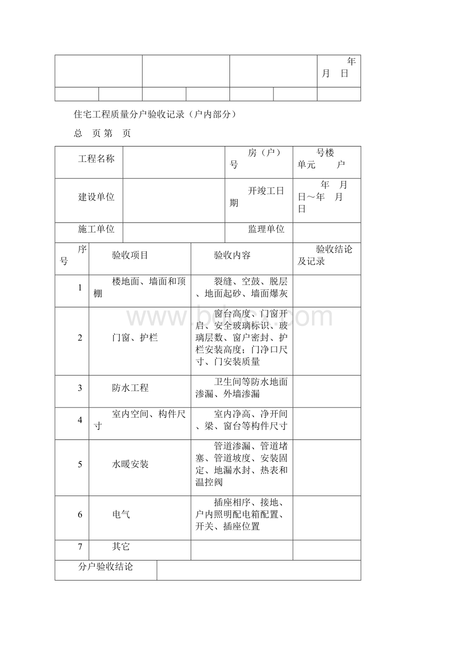 住宅工程分户验表Word文档格式.docx_第2页