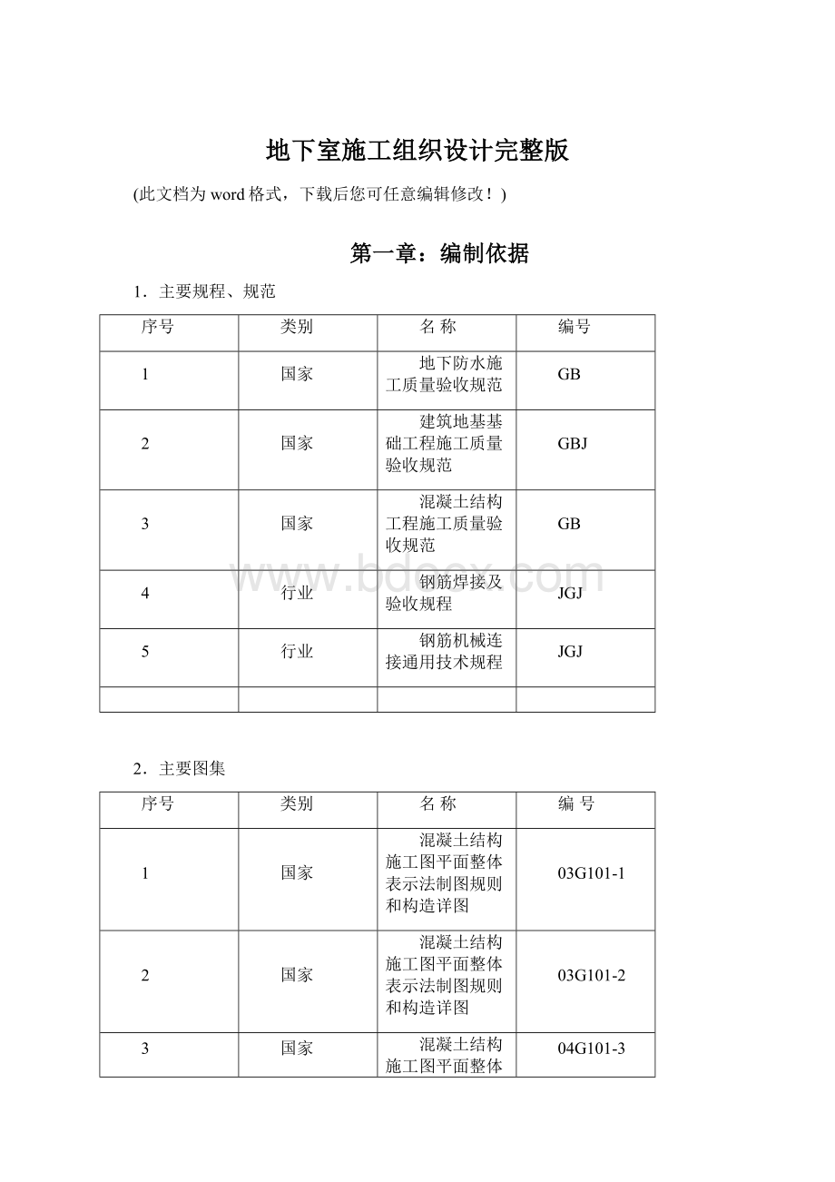 地下室施工组织设计完整版.docx