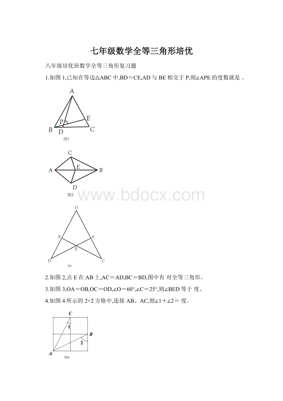 七年级数学全等三角形培优Word文档格式.docx_第1页