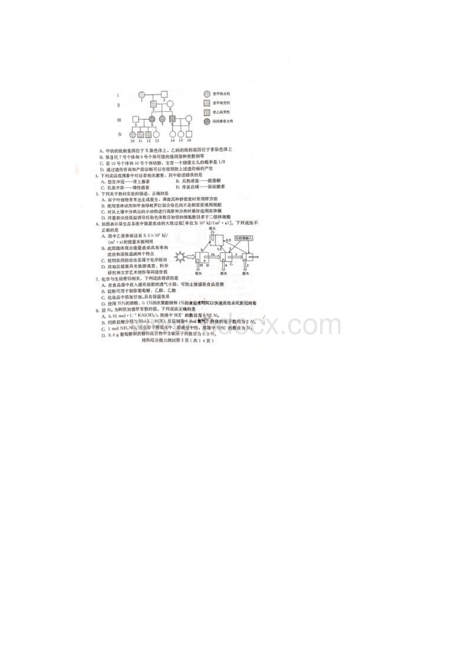 河北省保定市高三第二次模拟考试理科综合试题Word格式文档下载.docx_第2页