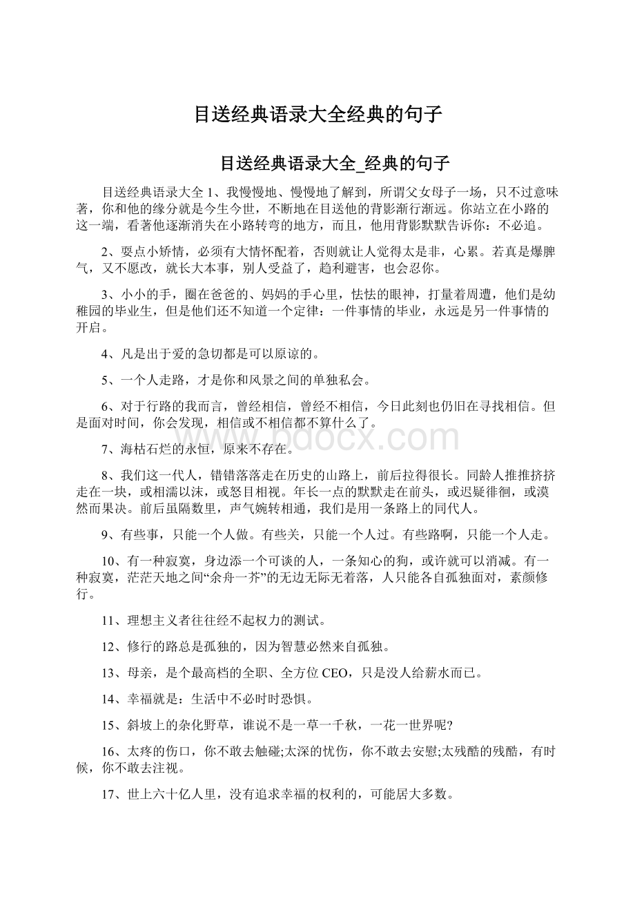 目送经典语录大全经典的句子文档格式.docx