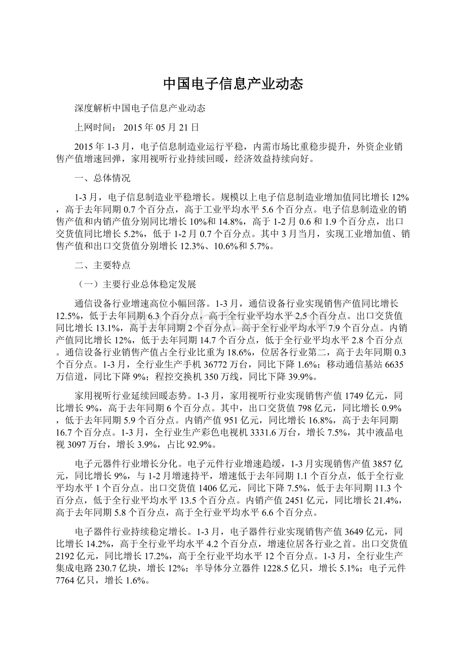 中国电子信息产业动态.docx_第1页