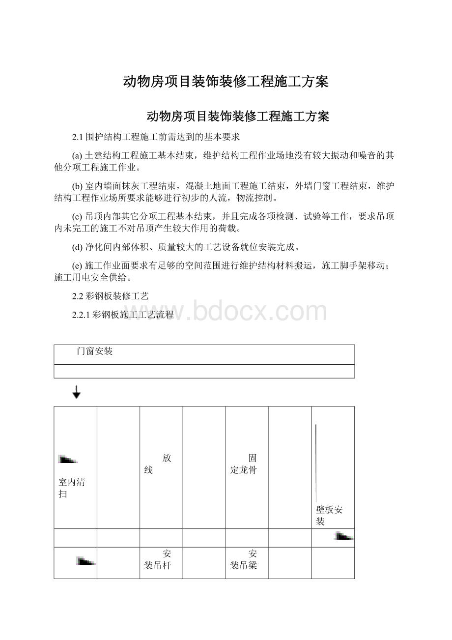 动物房项目装饰装修工程施工方案Word格式.docx