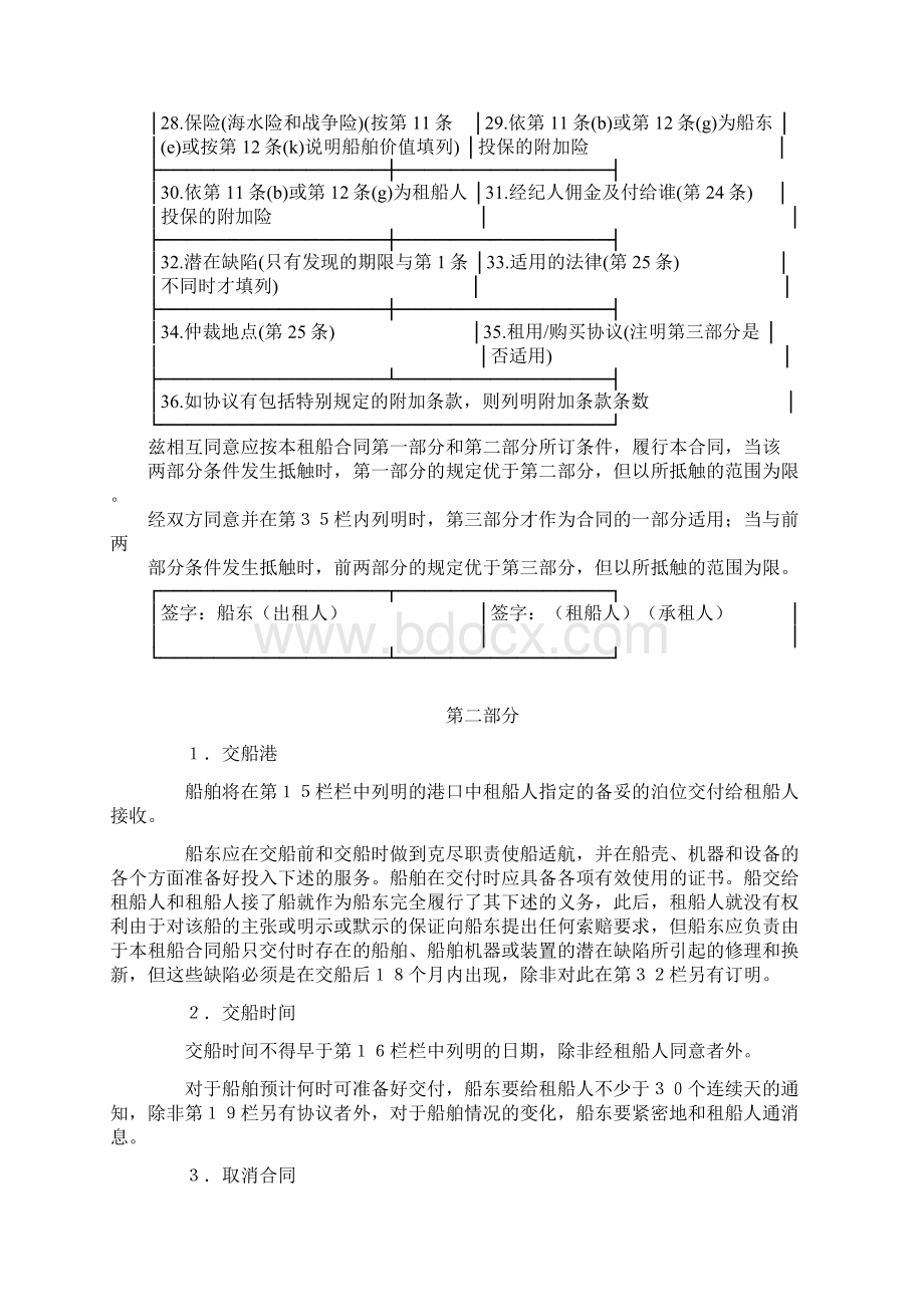 最新光船租赁合同范本文档格式.docx_第2页