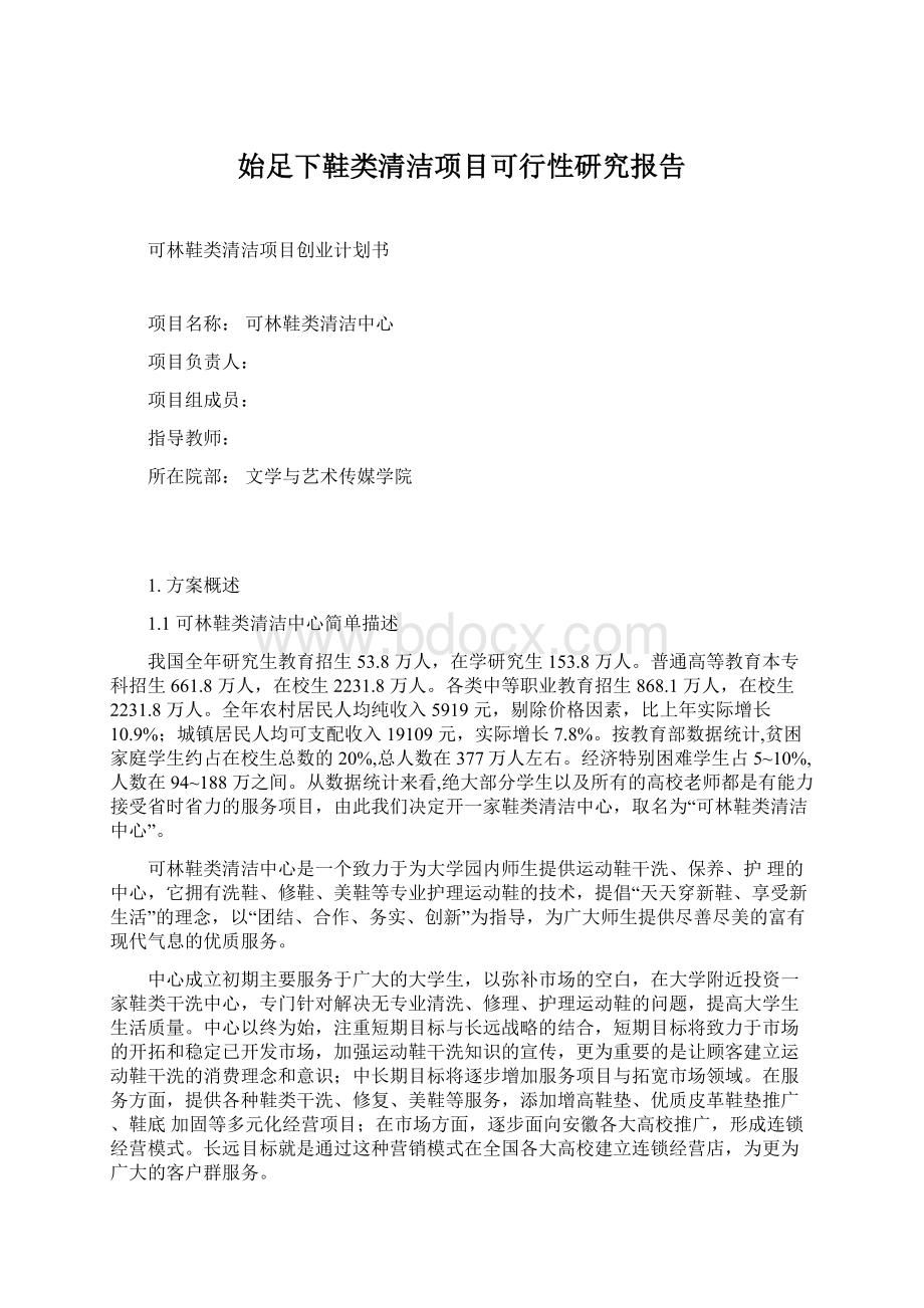 始足下鞋类清洁项目可行性研究报告.docx