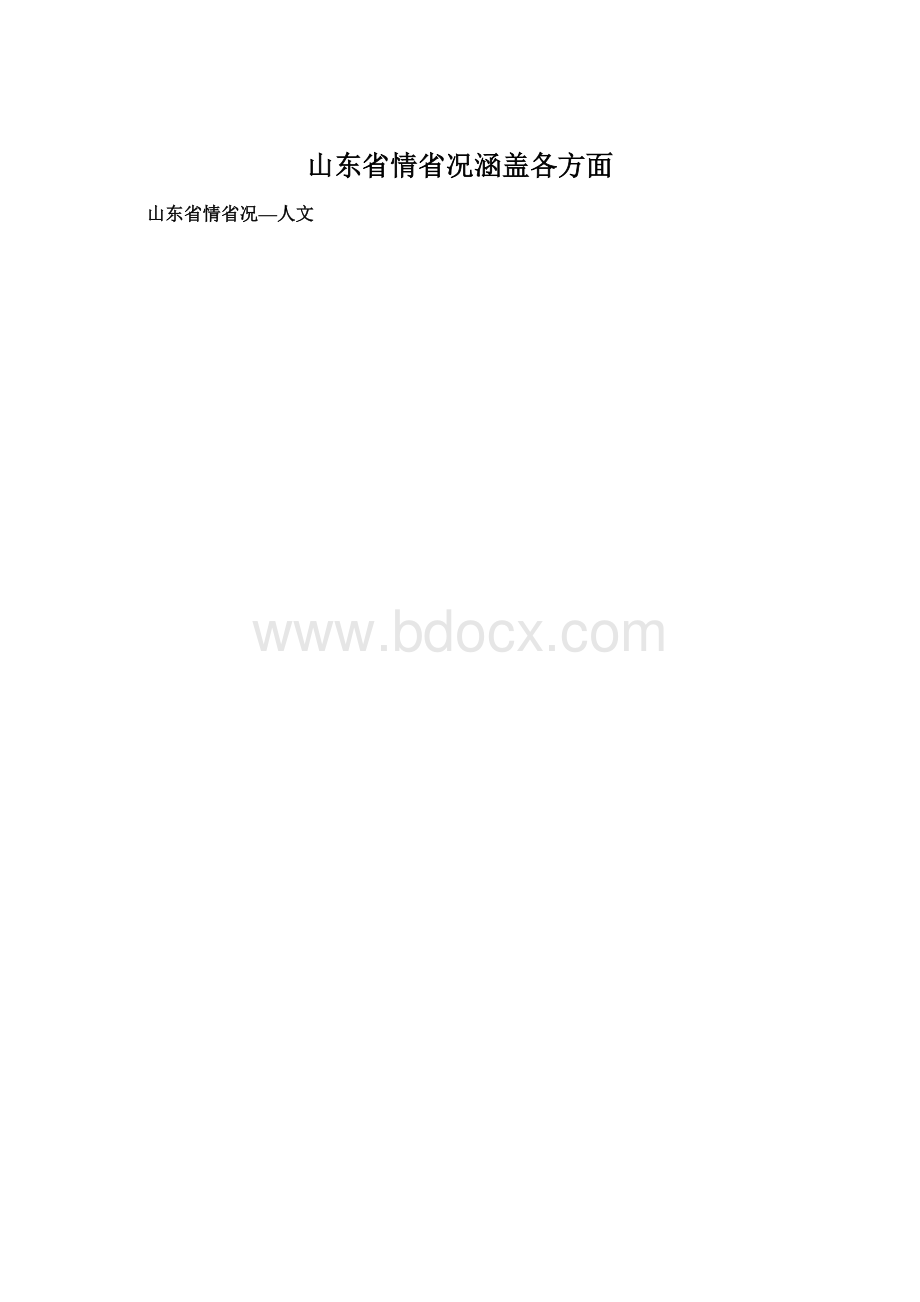 山东省情省况涵盖各方面.docx