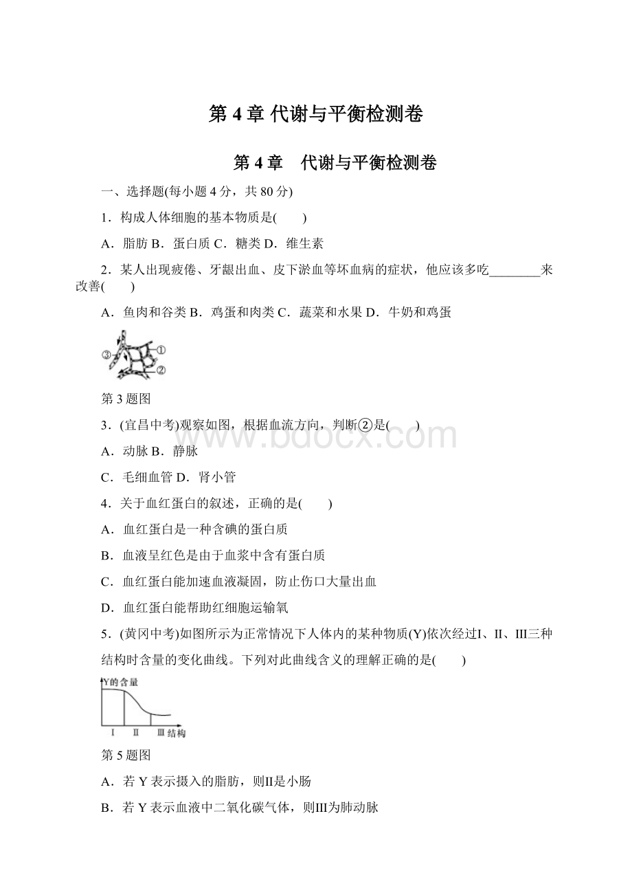 第4章 代谢与平衡检测卷.docx