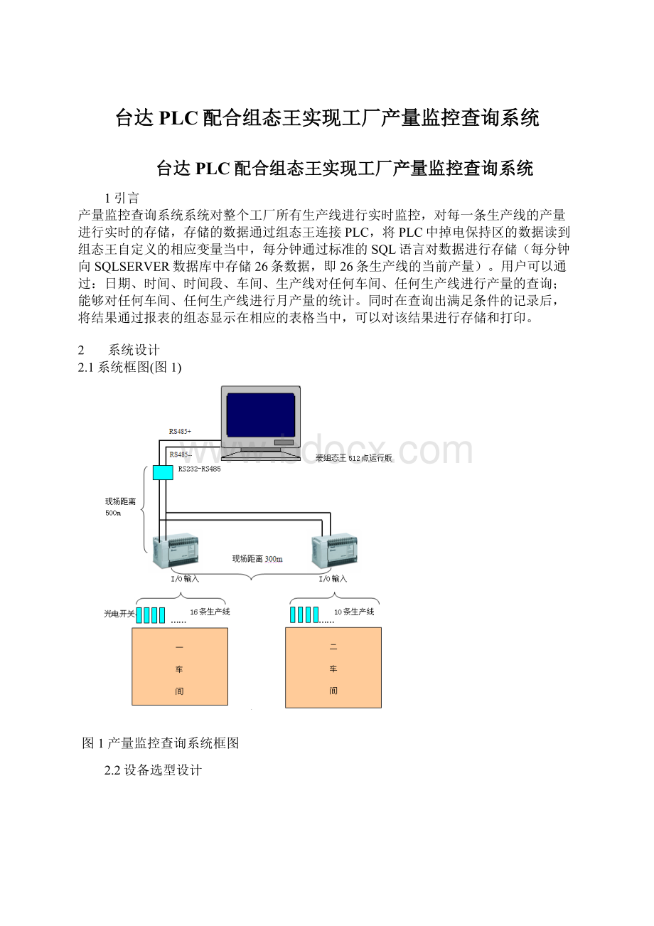 台达PLC配合组态王实现工厂产量监控查询系统.docx