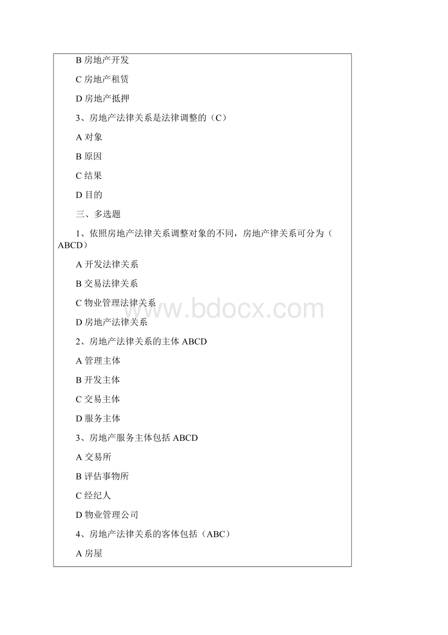 电大房地产法期末考试试题及答案Word格式.docx_第3页