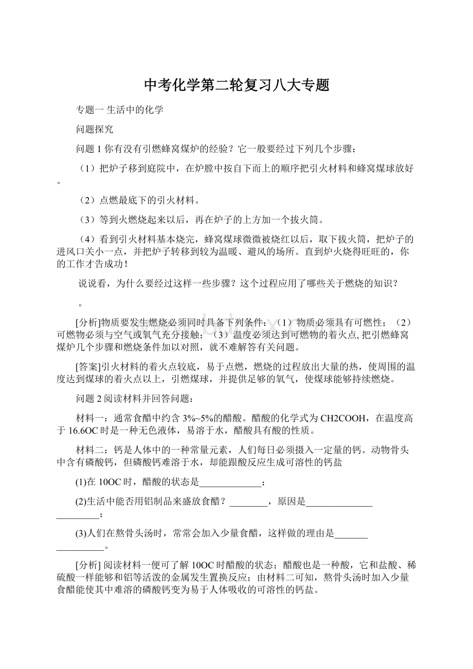 中考化学第二轮复习八大专题Word文档下载推荐.docx