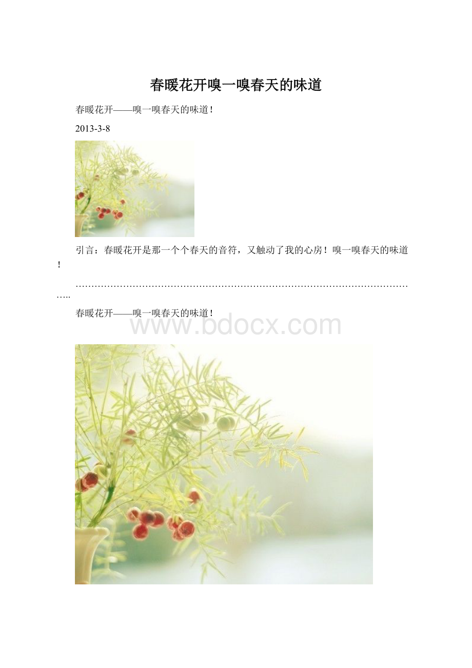 春暖花开嗅一嗅春天的味道Word格式.docx_第1页