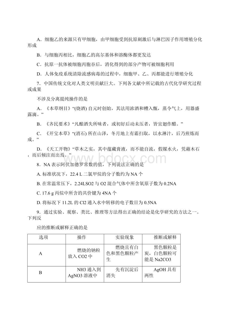 山西省康杰中学届高考冲刺题理综及答案.docx_第3页