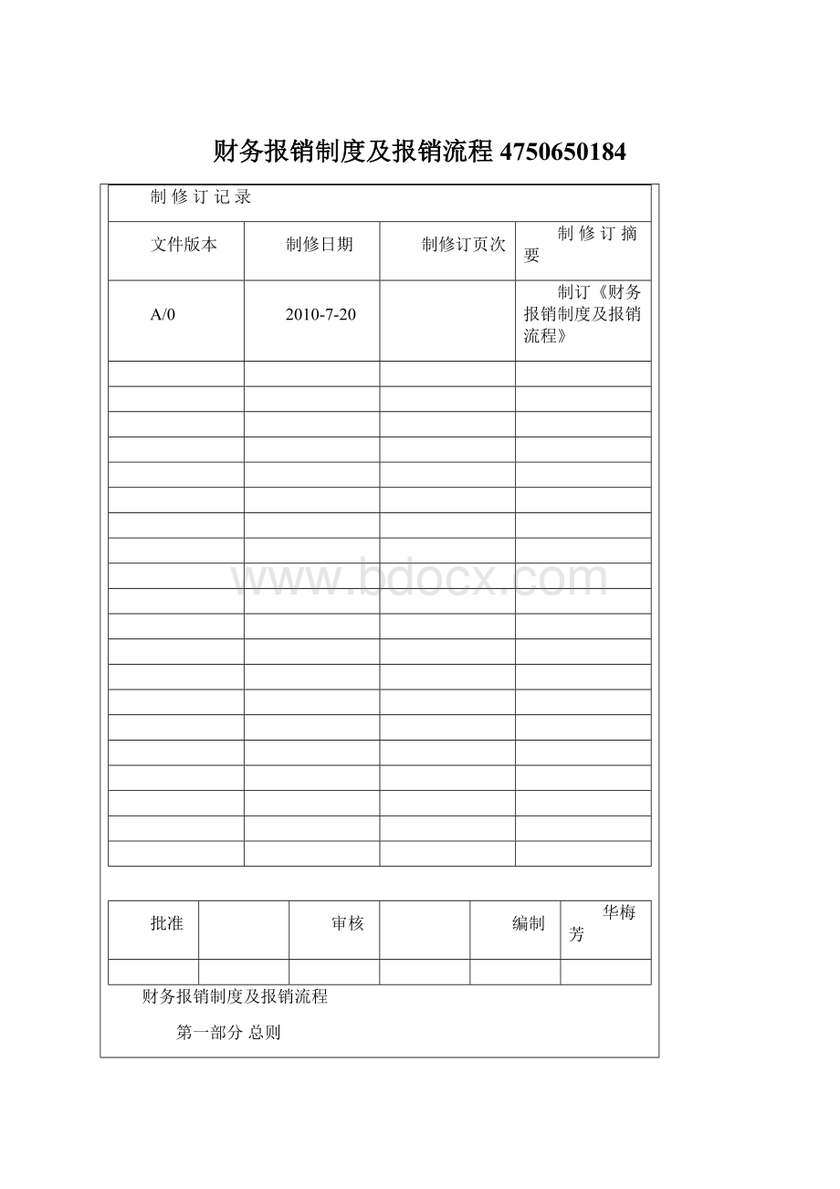 财务报销制度及报销流程4750650184Word格式.docx_第1页