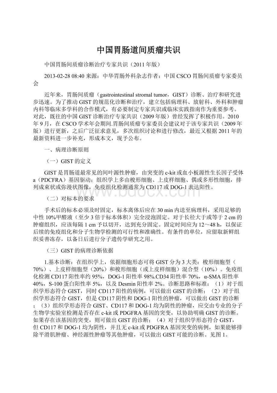 中国胃肠道间质瘤共识.docx_第1页