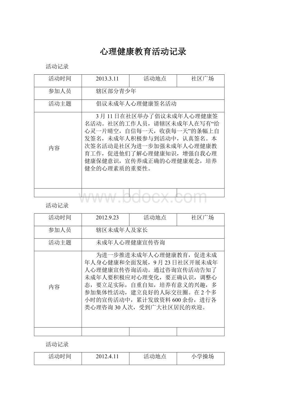 心理健康教育活动记录.docx