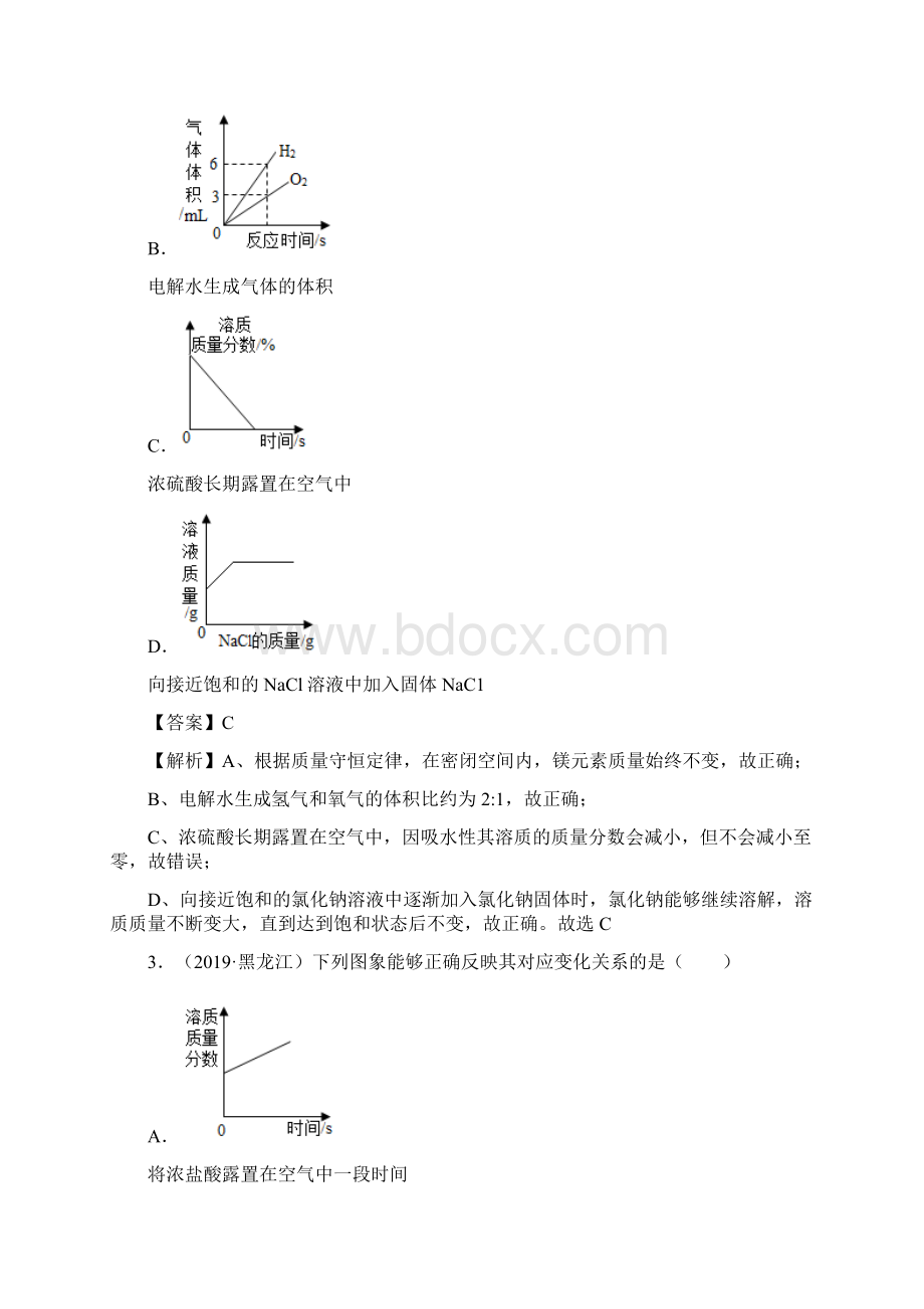 中考化学专题10 坐标曲线专题练习解析版.docx_第2页