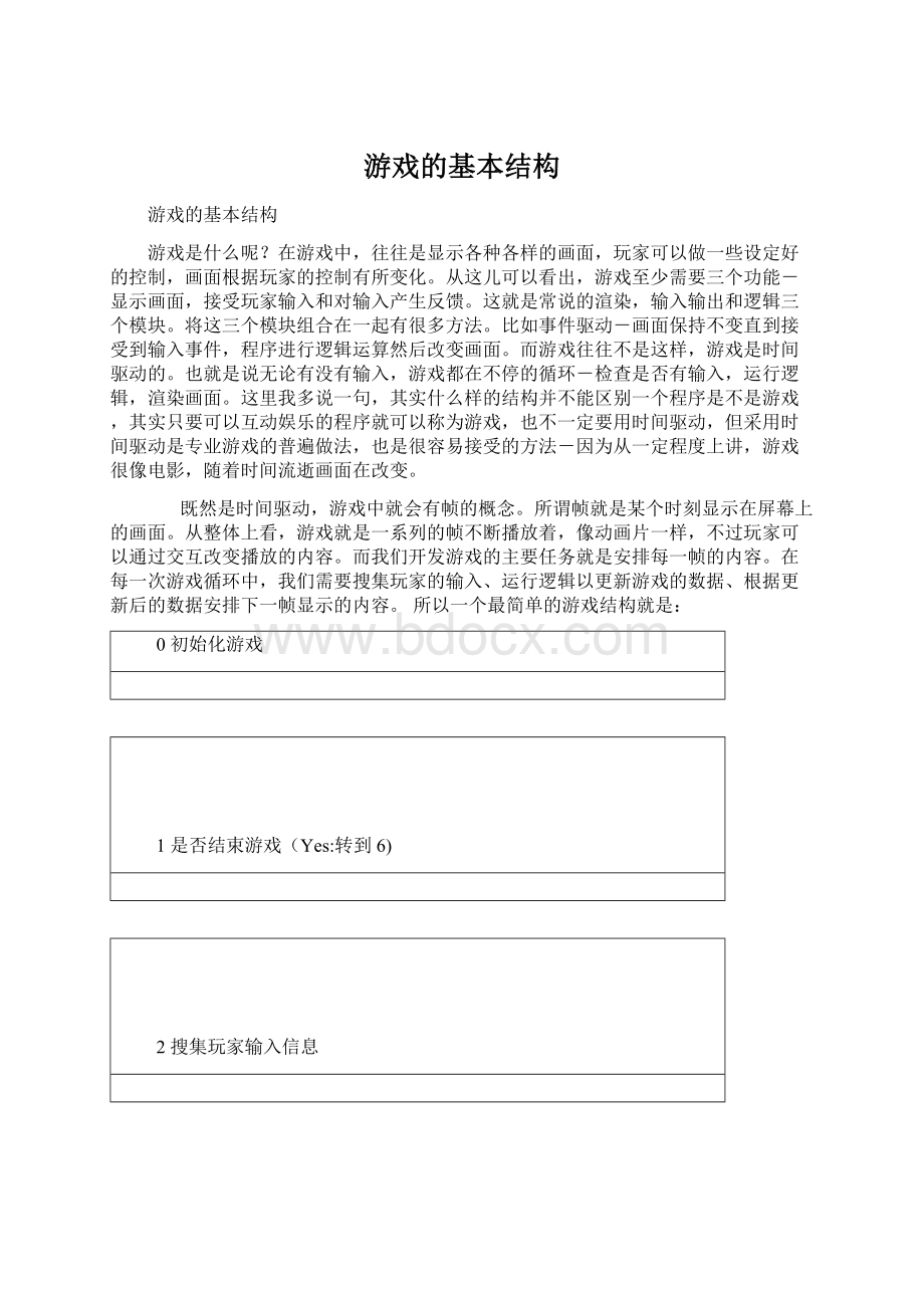 游戏的基本结构文档格式.docx