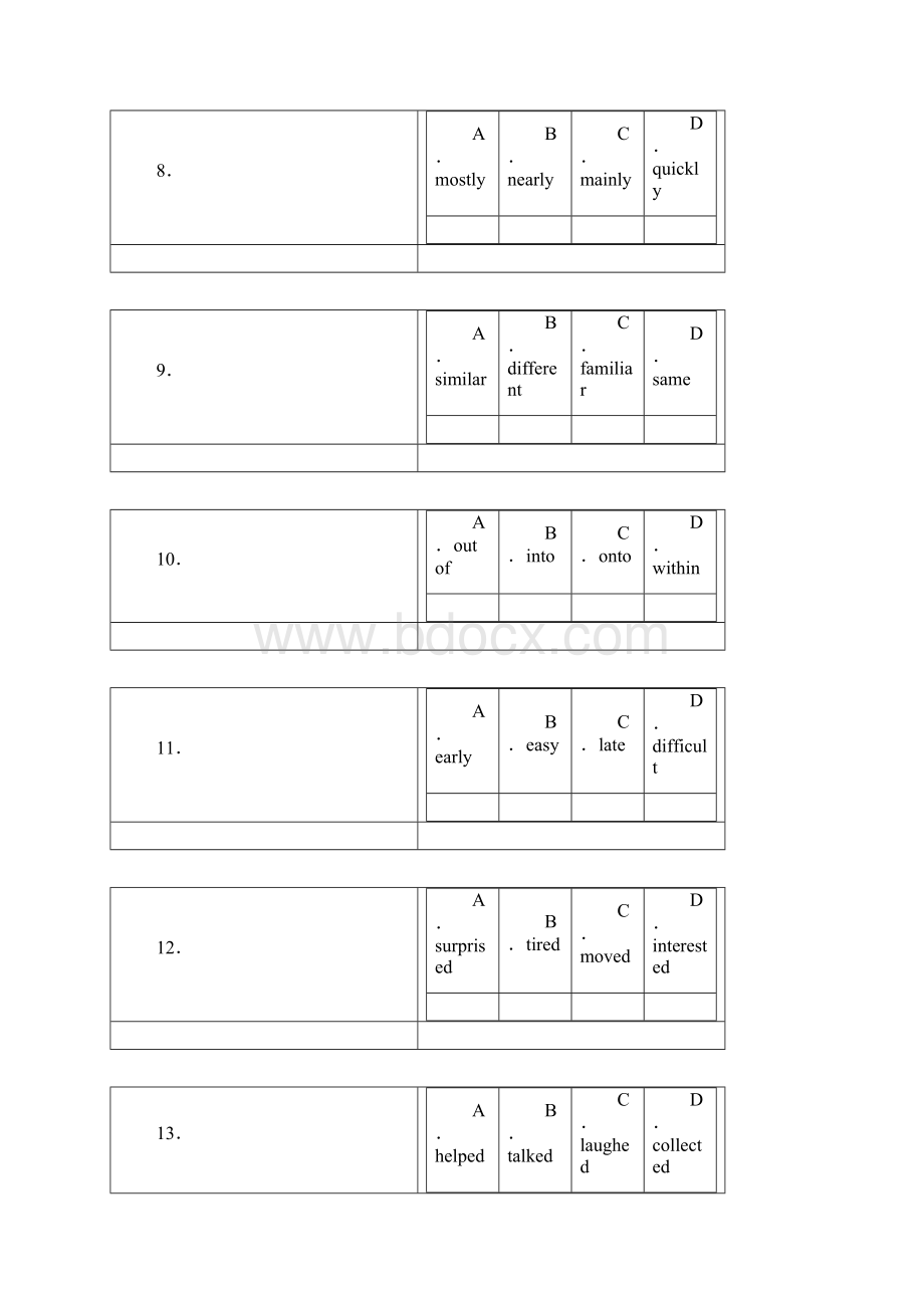 山东省滕州市鲍沟中学届高三学业水平考试二轮复习强化训练二英语试题Word版缺答案.docx_第3页