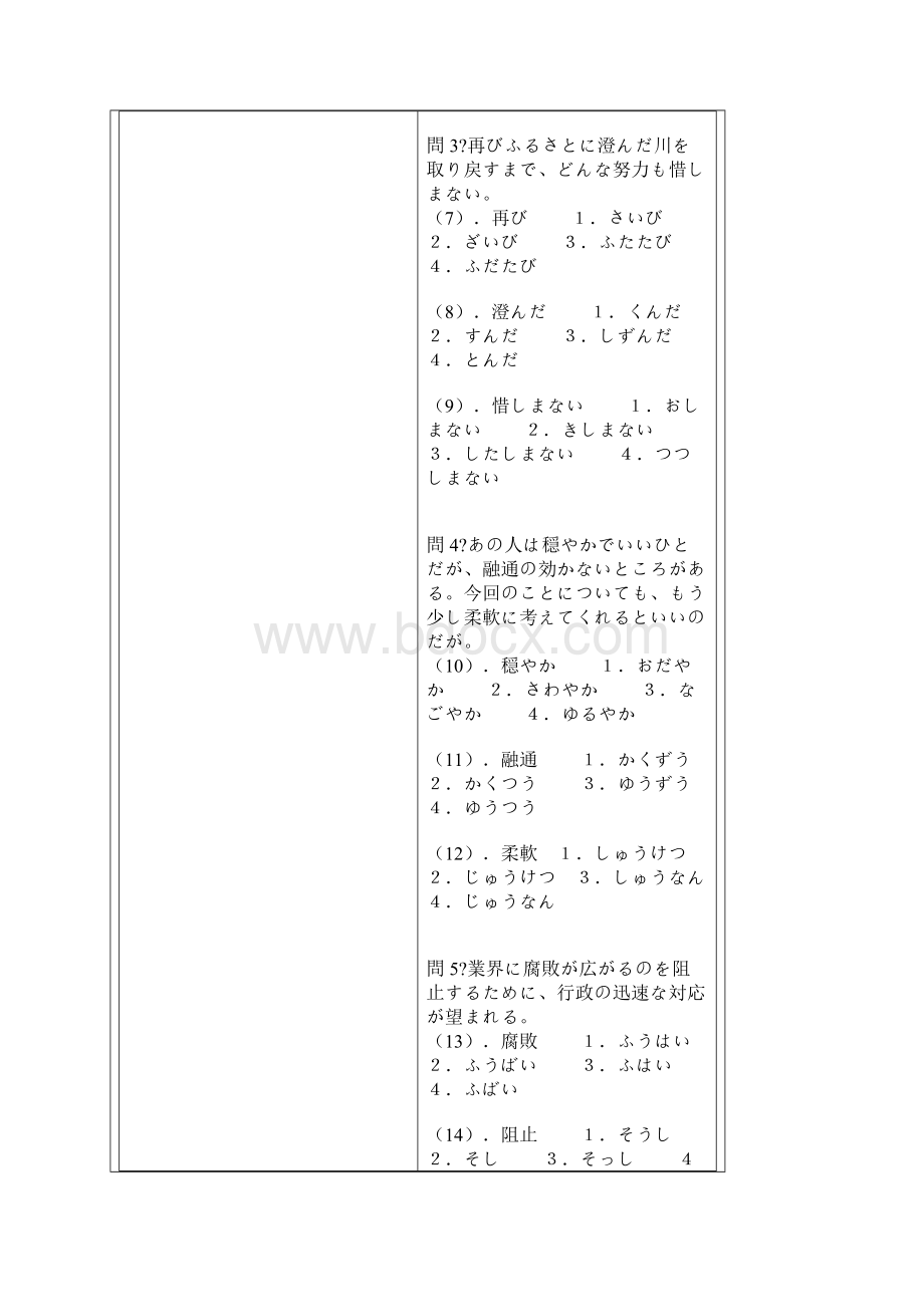 日语一级能力考试真题Word格式.docx_第2页