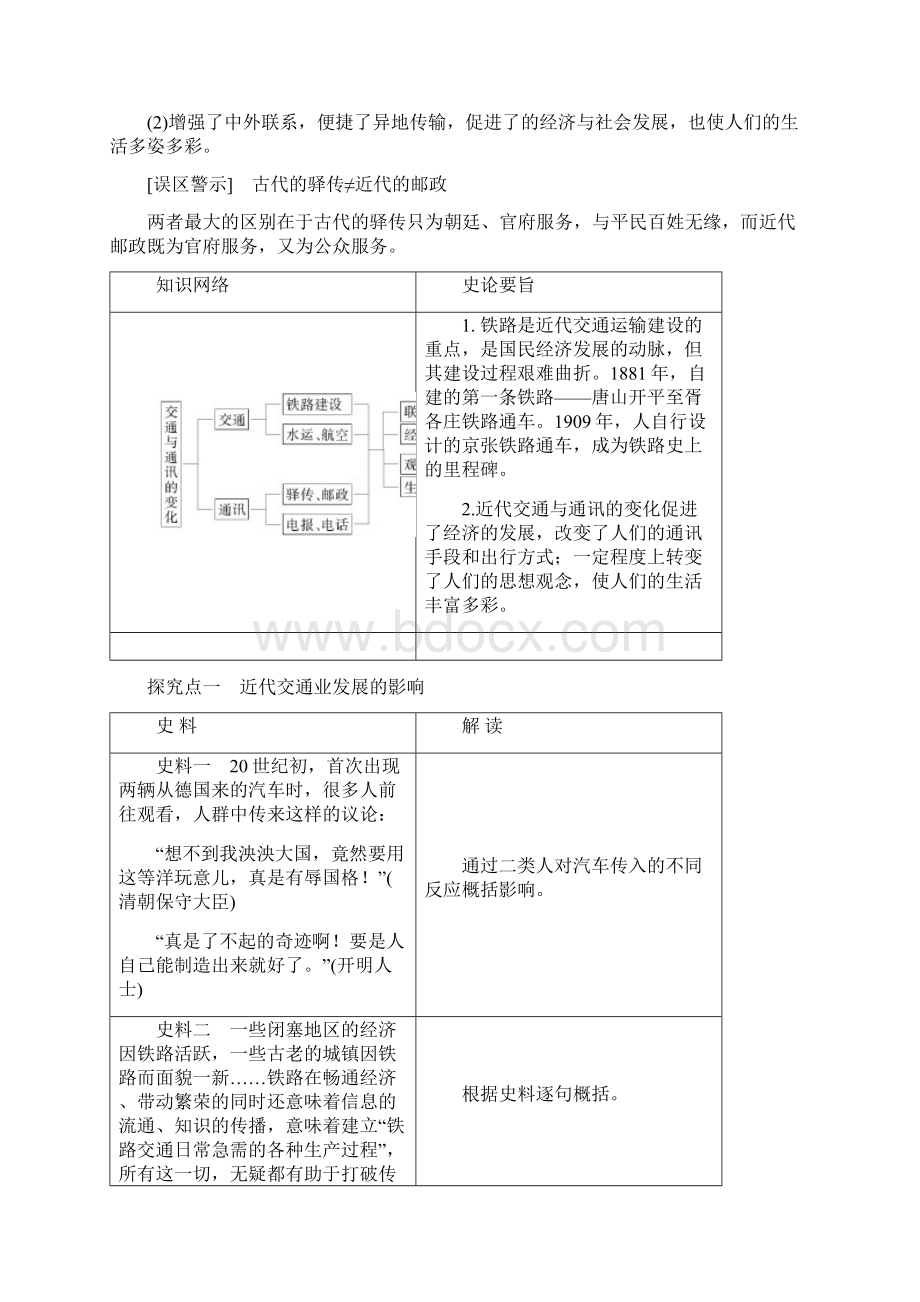 最新高中历史第二单元工业文明的崛起和对中国的冲击第13课交通与通讯的变化学案岳麓版必修2.docx_第3页