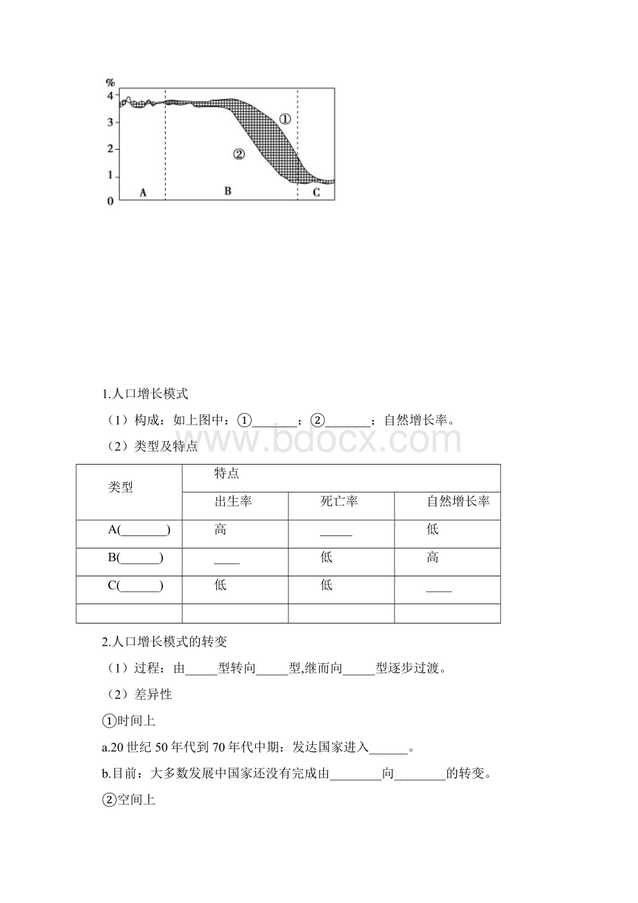 学年高一地理人教版必修二导学案11人口的数量变化.docx_第2页