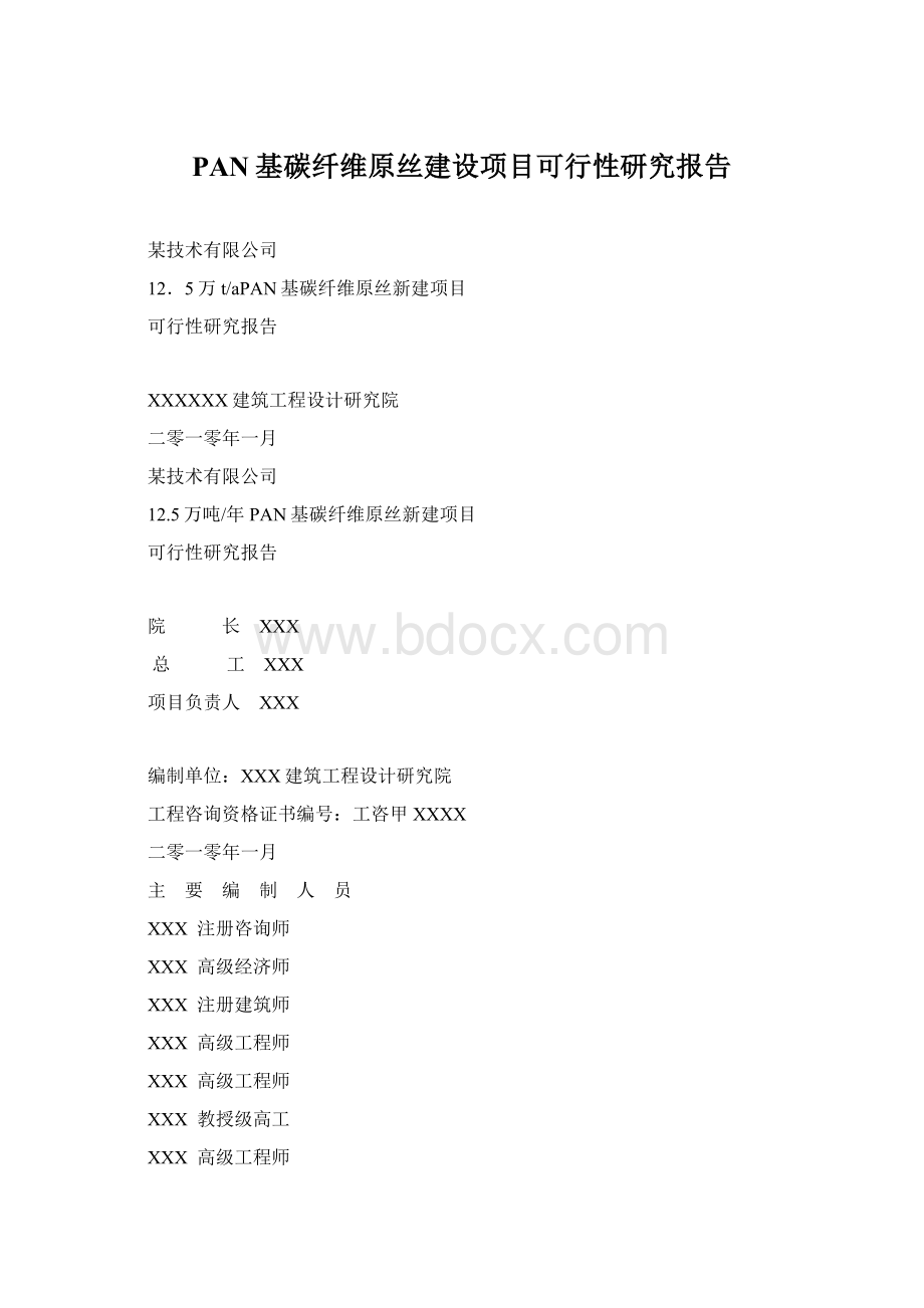 PAN基碳纤维原丝建设项目可行性研究报告.docx