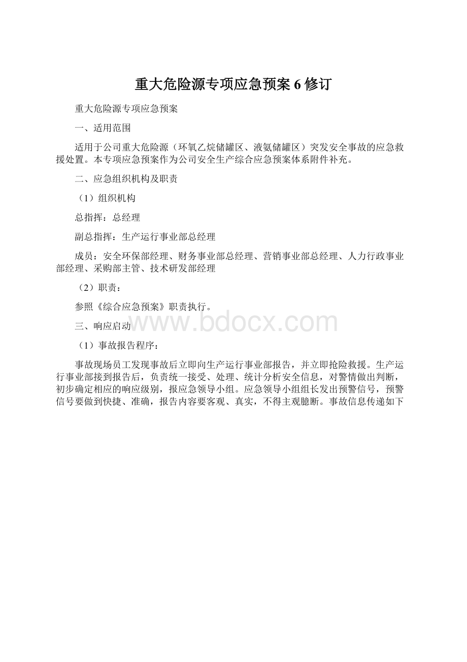 重大危险源专项应急预案6修订Word格式文档下载.docx_第1页