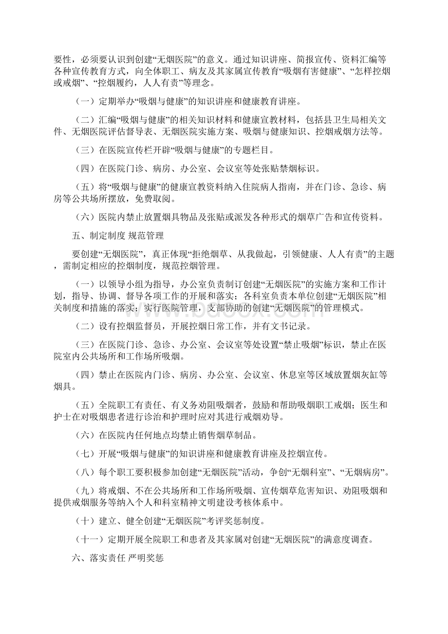 57渠口农场医院创建无烟医疗卫生单位实施方案.docx_第2页