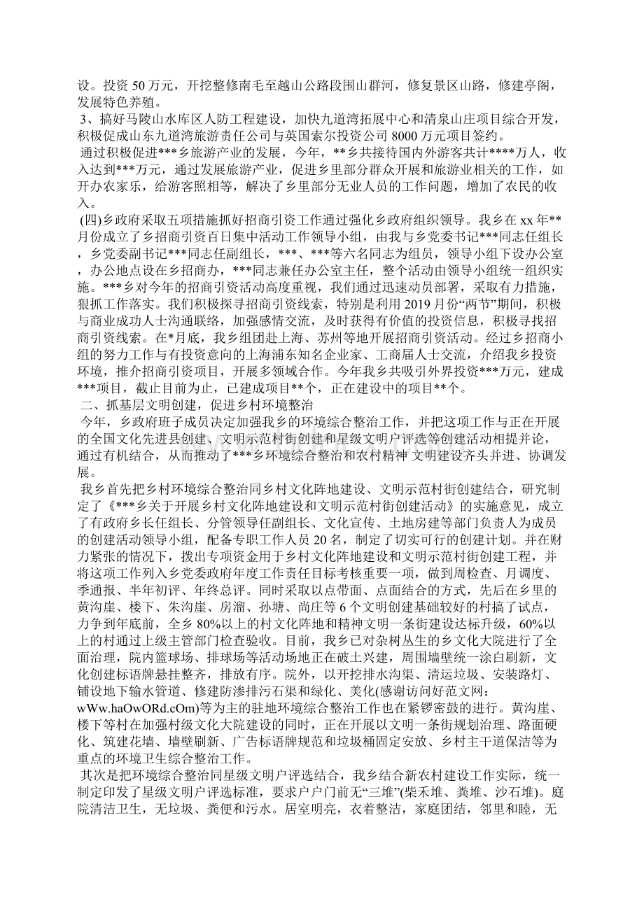 乡长年度考核个人总结精选汇编Word下载.docx_第2页